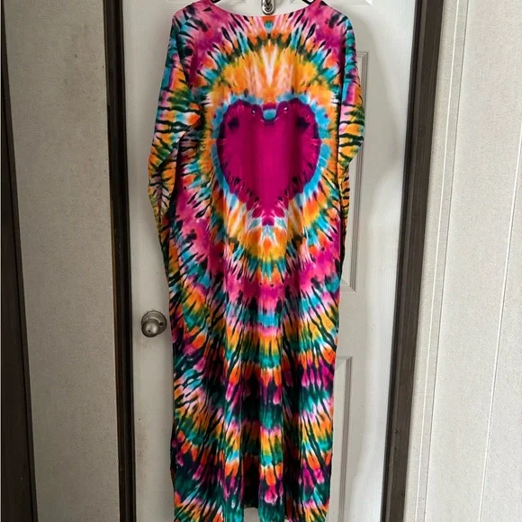 Colorful Tie-Dye Kaftan Dress - Picture 4 of 4
